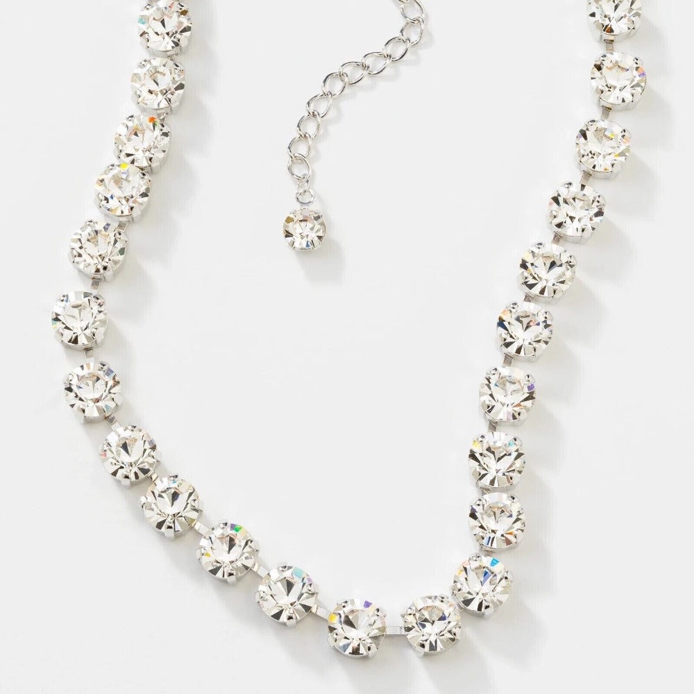 Touchstone Crystal by Swarovski Clear Crystal Glitz  Statement Necklace 18"